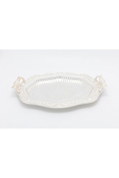 Dania Multi-Use Metal Tray Silver 40x30cm