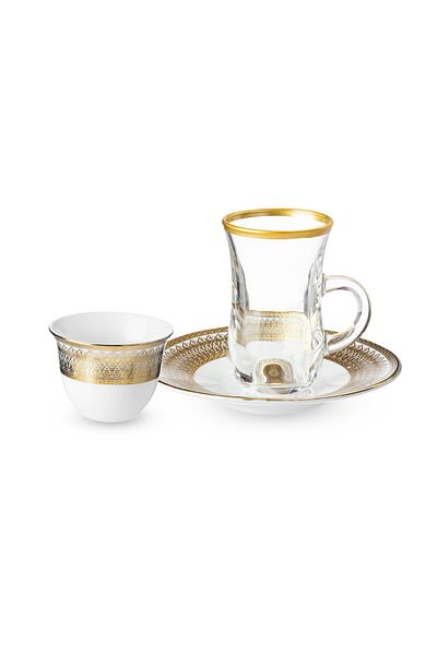 Dania Tea set with Saudi coffee modern golden pattern