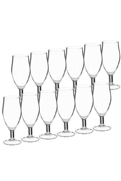 Dania كاسات عصير بكعب من الزجاج النقي 12 قطعة