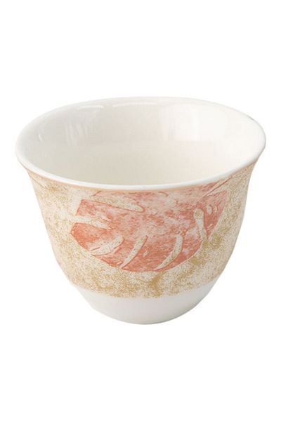 Dania 12-Piece Printed Coffee Cup Set White/Beige/Orange 12x80ml