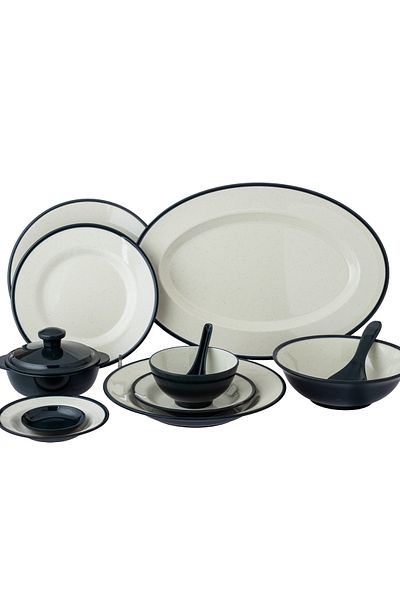 cc bin shihon 57-Piece Dinner Set Made of High Quality Melamine, Safe in Dishwasher and Microwave