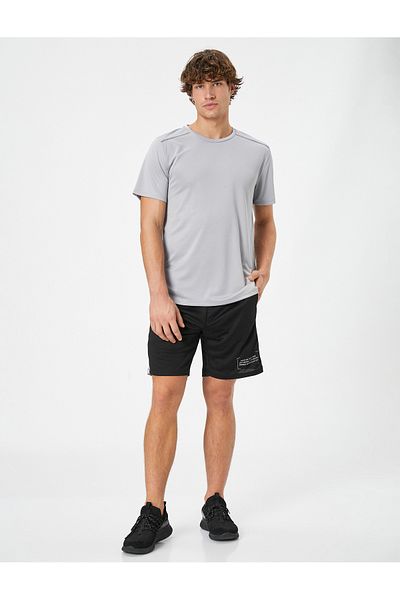 Koton Basic Sports T-Shirt Reflective Printed Crew Neck Short Sleeve