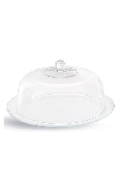 Libby Glass Cake Plate With Glass Lid