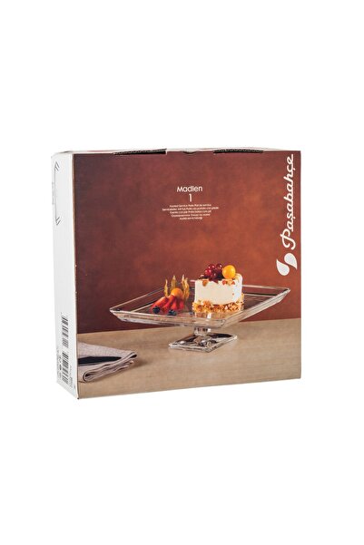 Generic Turkish Crystal Serving Plate With Base For Sweets And Fruits Multi-Use, Size 24*24*8 Cm