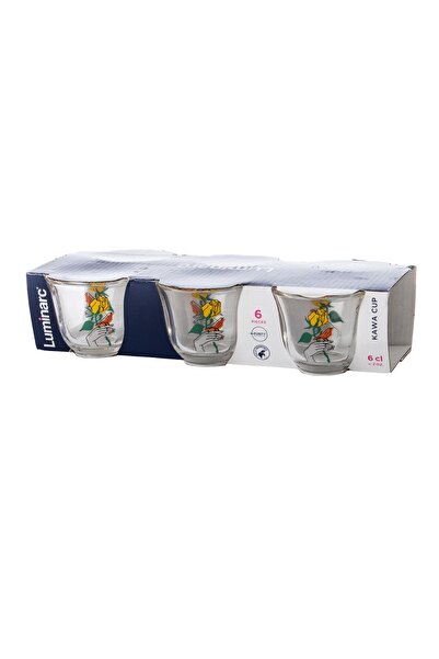 Luminarc A Set of 6 cups Saudi Glass Coffee Cups With Modern Graphics Consisting