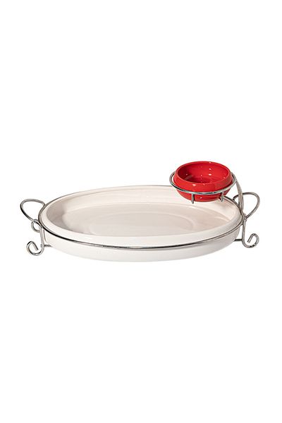 Dania 3-Piece Porcelain Service Plate White 42x25cm