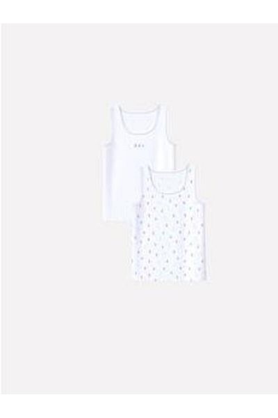 LC Waikiki White Printed Girl's Undershirt Set of 2
