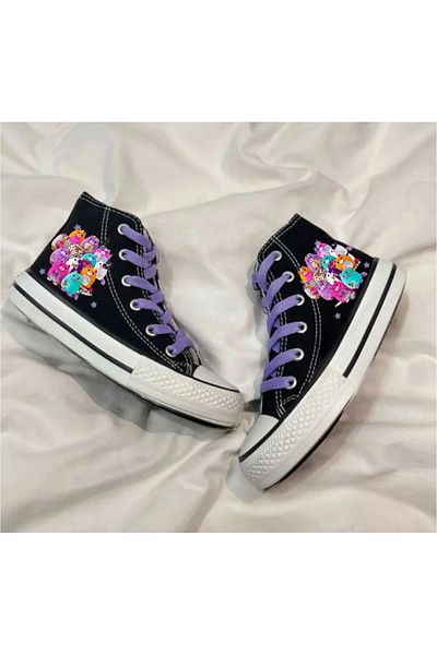 ELİTE STEP Misfittens White Surprise Plush Alb Lung Printed Pantofi sport pentru copii Pantofi sport