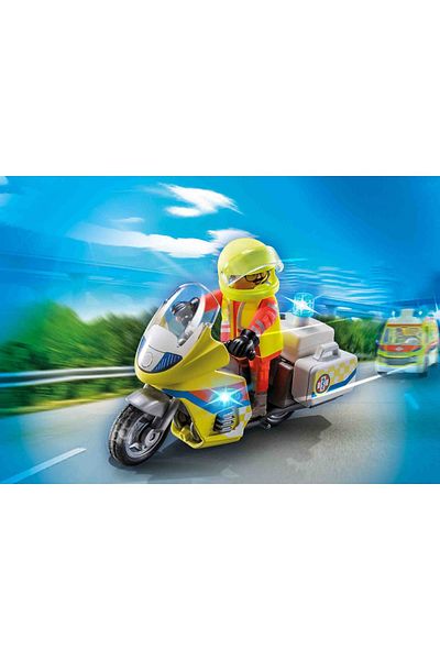 Playmobil - Yellow Motorcycle With Lights