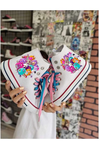 ELİTE STEP White Surprise Plush White Long Printed Copii In Pantofi Sport Pantofi