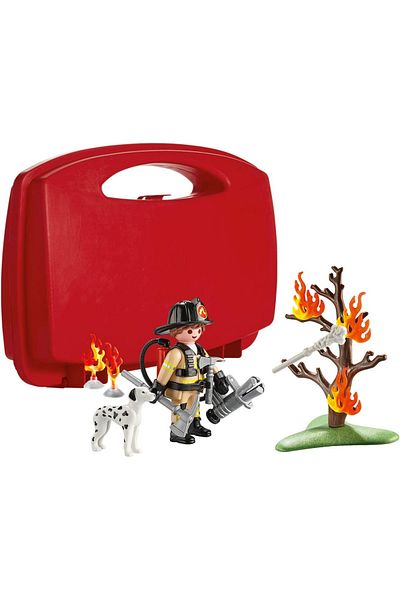 Playmobil - Set Portabil Pompier Si Catel