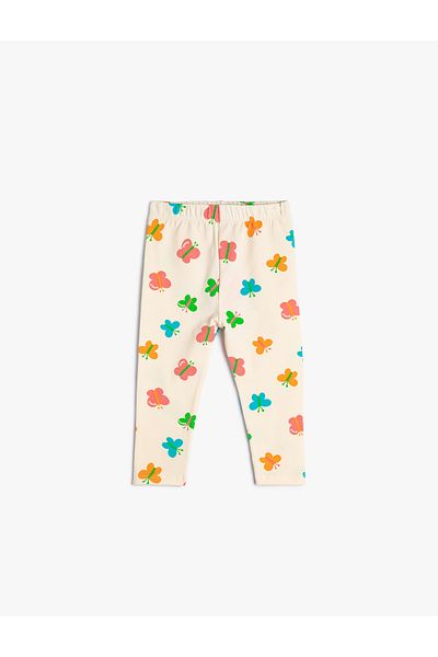 Koton Butterfly Leggings Cotton with Elastic Waist