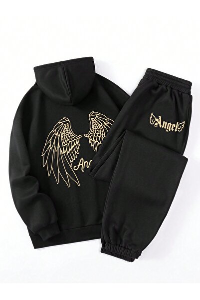 LUNAVISTA Унисекс голям анцуг с щампа под ъгъл