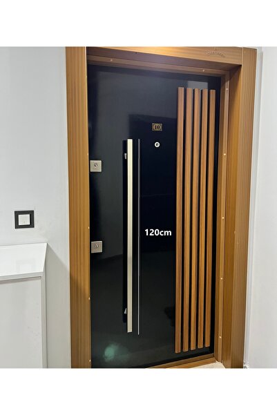 HOMDEP Çelik Kapı Çekme Tutma Kolu Kare Model Renk: Saten ( Gümüş Gri ) 120cm