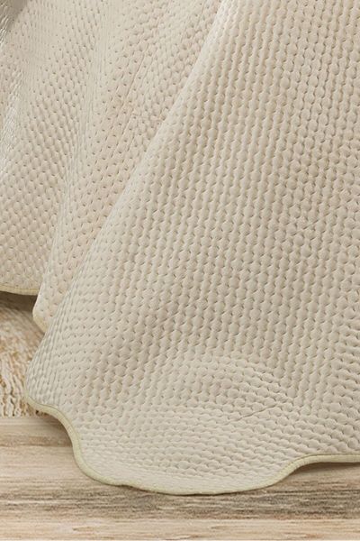 FeelHome Σετ κάλυμμα κρεβατιού Eliza Velvet Double Ultra Luxury Ecru