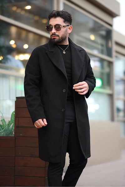 MİS MODA معطف شتوي طويل كبير الحجم للرجال