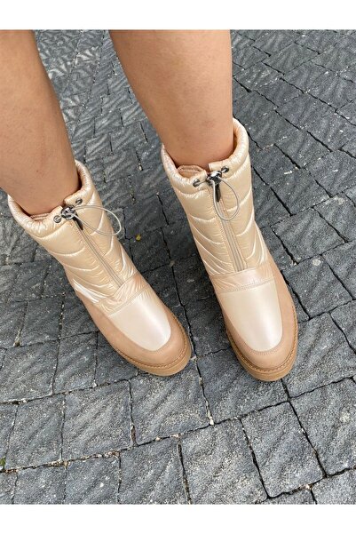 LA PASSION Vizon Süet Küt Burun Topuklu Deri Bot