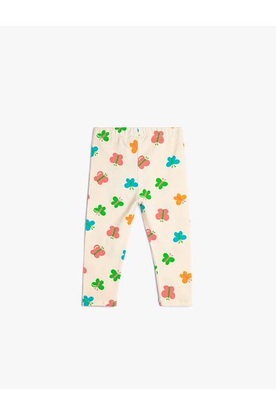 Koton Butterfly Leggings Cotton with Elastic Waist