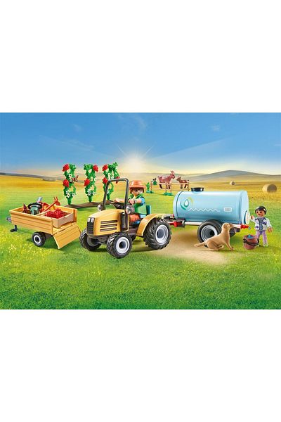 Playmobil - Tractor Cu Remorca Si Cisterna De Apa