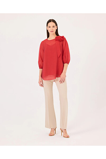 SEÇİLSTORE Sıfır Yaka Çift Kumaşlı Gömlek