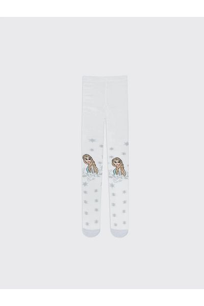 LC Waikiki Lcw Kids Ecru Elsa Patterned Girl's Towel Pantyhose