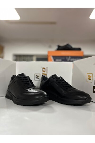 Rego 1536 BLACK KHAKI LEATHER MEN'S SHOES