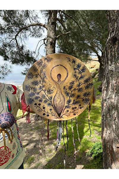SULTANMUSİCALSHOP Şaman davulu,gaia(37cm)kam davulu,kadim çalgı,Shaman drum