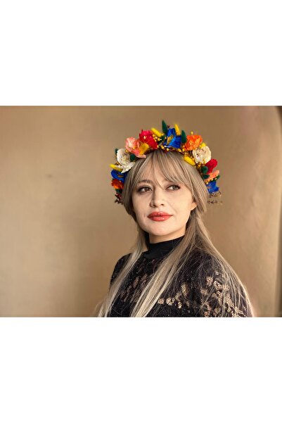 ABAKSESUAR Çiçek tacı, gelincik çiçeği tacı, gelin tacı, gelin saç aksesuarla...