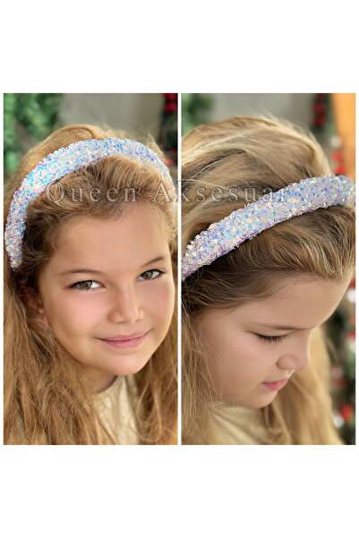 Queen Nelly lüks parlak taşlı pullu sim süslü taç kadın çocuk tacı bombeli sü...