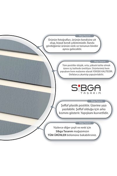 sibga tasarım 200 Sheets Transparent Gray Colored Postit - Bookmark Bookmark Sticker Note Paper