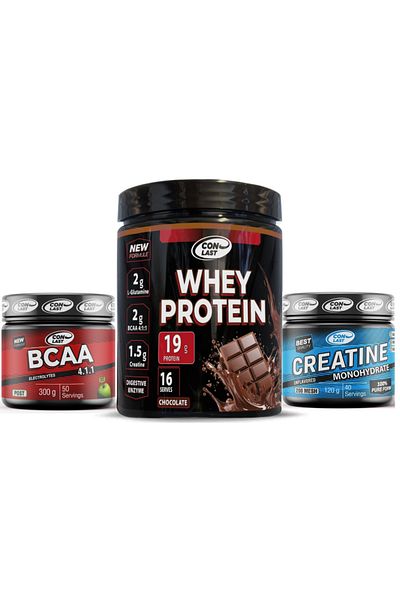 Conlast 400g Whey Protein - Chocolate, Bcaa 300g, Creatine 120g