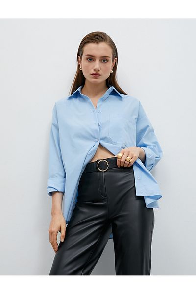 Koton Bavlněná oversize košile s detailem kapsy