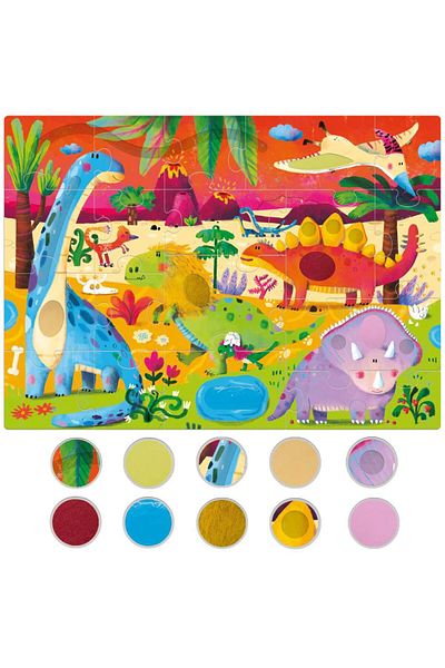 Headu - Puzzle Montessori tactil dinozauri