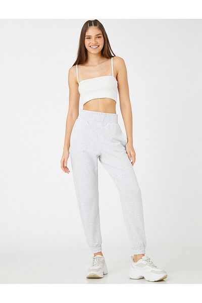 Koton Jogger Sweatpants Extra High Waist with Pocket Detail