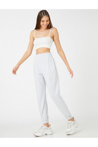 Koton Jogger Sweatpants Extra High Waist with Pocket Detail
