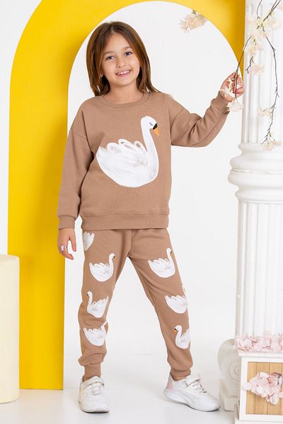 tunays shopping Σετ αθλητικών φόρμας με στάμπα Swan με 3 νήματα