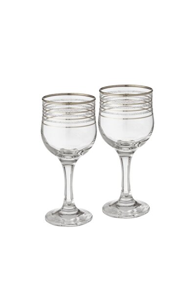 Dania طقم أكواب عصير زجاجية بزخارف وخطوط فضية، 6 قطع