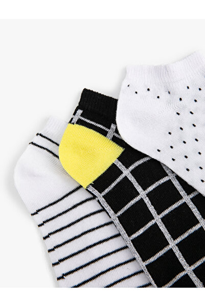 Koton 3-Piece Booties Socks Set Checked