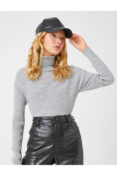 Koton Women's Gray Sweater 3WAL90052HT
