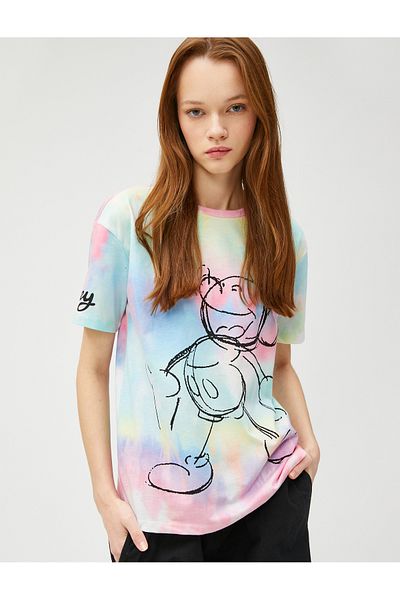 Koton Mickey Mouse T-Shirt Licensed Crew Neck Short Sleeve