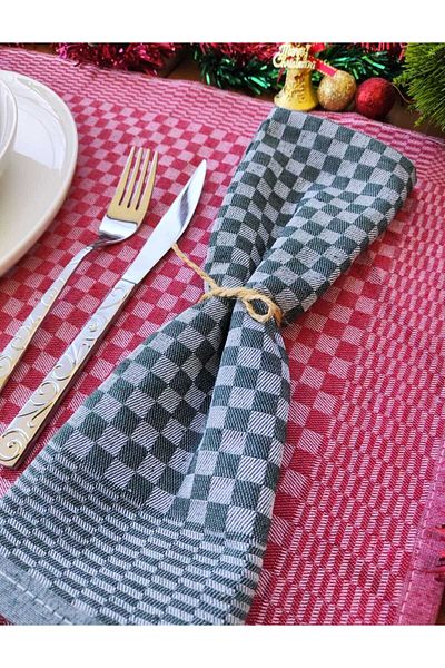 TİNİMİNİ HOME Kitchen Drying Cloth Checker Patterned| 3 pcs| 40x60 Size| Red