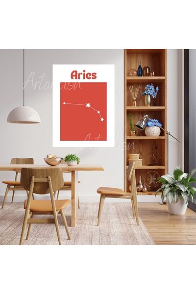 Artarilion Canvas Digital Hd Print Canvas Painting Aries Zodiac Constellation Wall Painting
