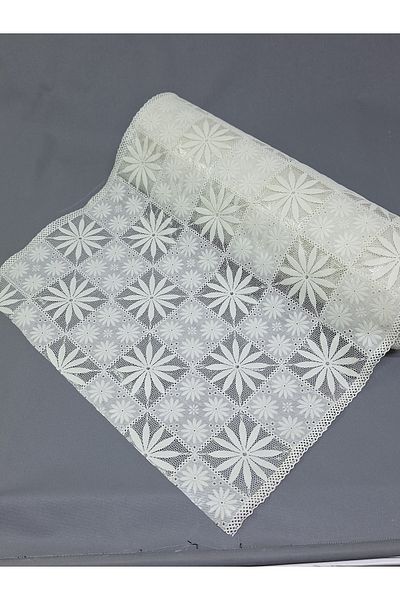 Başak Ev Tekstili Λευκό PVC Chaise Lace Rack και ντουλάπι με κάλυμμα Runner