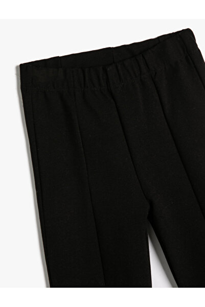 Koton Basic-Hose mit spanischem Bein und gerippter, elastischer Taille