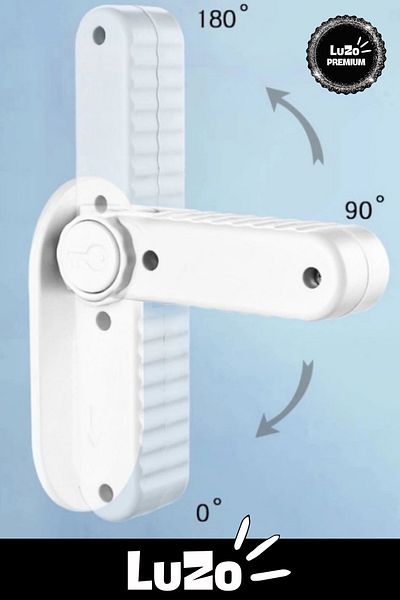 LuZo Premium Series Buttoned 180 Degree Rotatable Child Baby Protective Door Handle Lock 5 Pieces