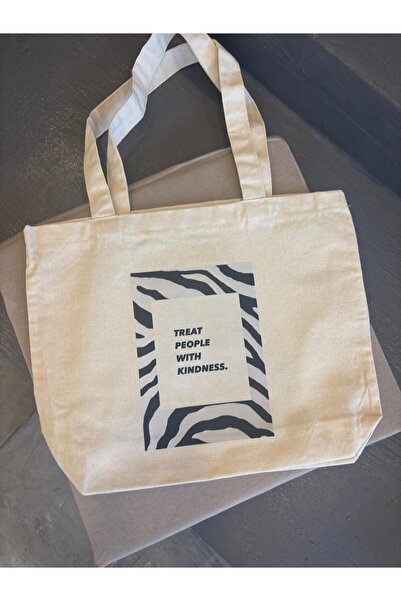 page journals Kanvas Bez Çanta - Treat People With Kindness - 320 Gr - %100 Pamuk - Büyük Boy