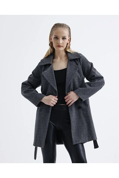 Parille Striped Gray Cashew Coat