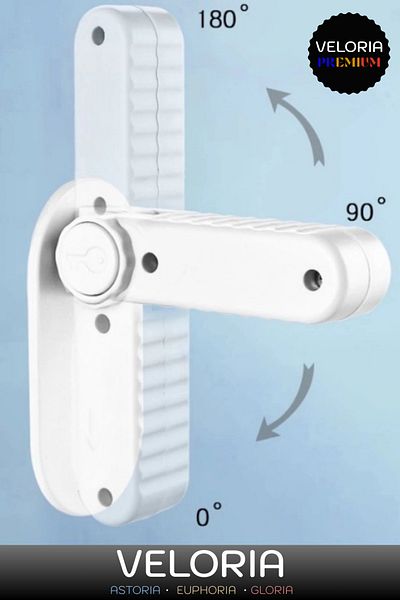 Veloria Premium Series Buttoned 180 Degree Rotatable Child Baby Protective Door Handle Lock 2 Pieces