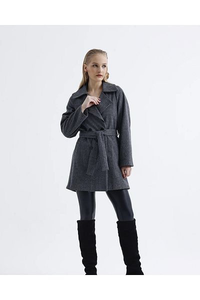 Parille Striped Gray Cashew Coat