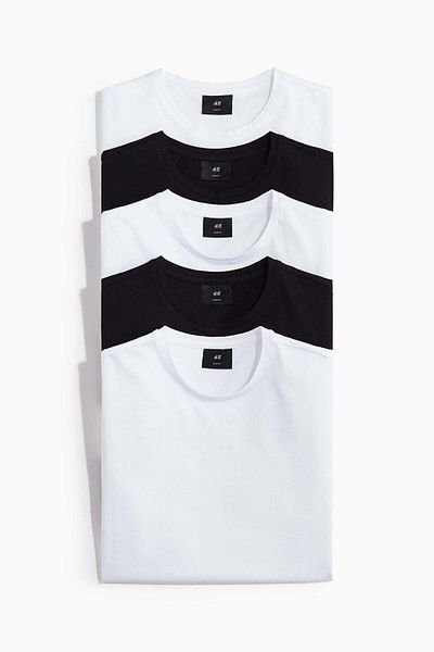 H&M 5-pack T-shirts Slim fit